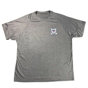 U.S. Coast Guard Seal Shirt Mens 2XL Gray Blue Logo Crewneck Performance Tee USA